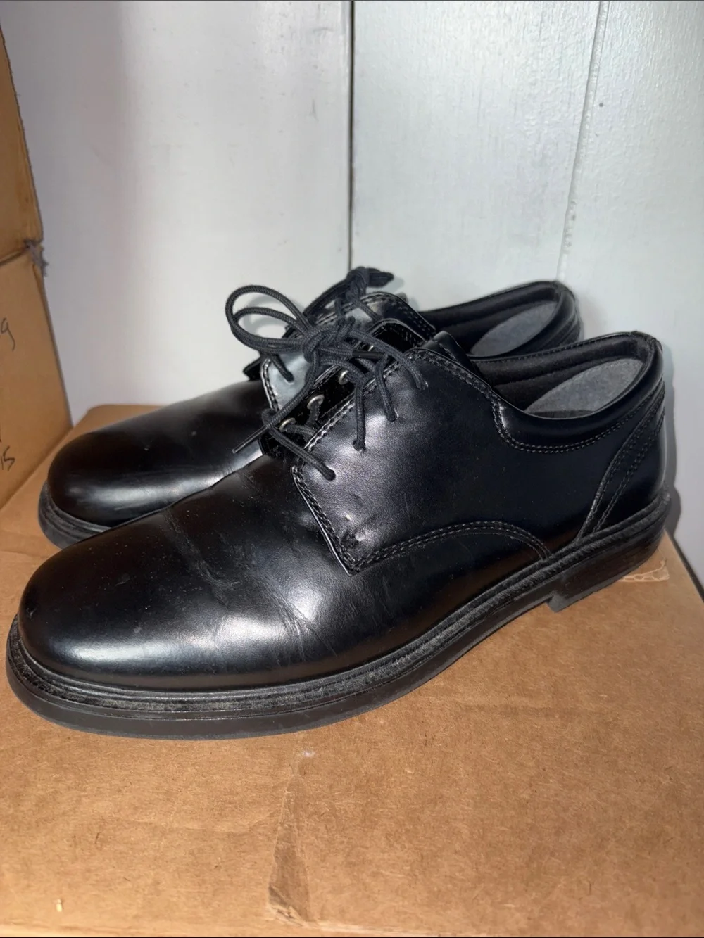 Nunn Bush Black Leather Derby Lace-Up Shoes size 8.5 M